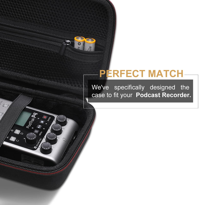 [AUSTRALIA] - LTGEM Hard Travel Case Compatible with Zoom PodTrak P4 Podcast Recorder 