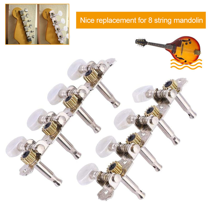 Mandolin Tuning Pegs 4L4R Acrylic Vintage Keystone Tuning Keys Machine Head 4L 4R Guitar Accessory Parts Tuners Set Replacements for 8 String