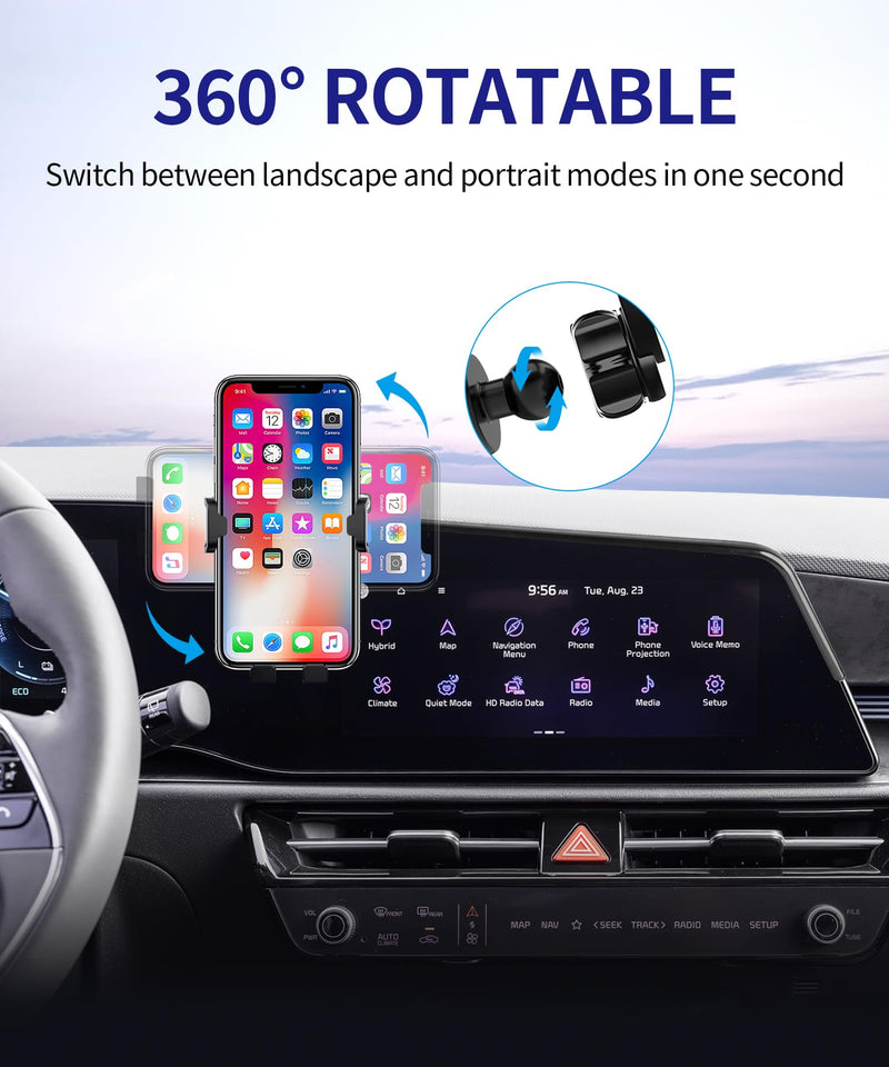 Auto Clamp Car Phone Holder for Kia NIRO/EV/Hybrid 2023-2026 8/10.25"screen | Universal Mechanical clip Cell phone Mount Accessories Fit iPhone Android,Automobile Cradle GPS Dashboard Navigation Bracket