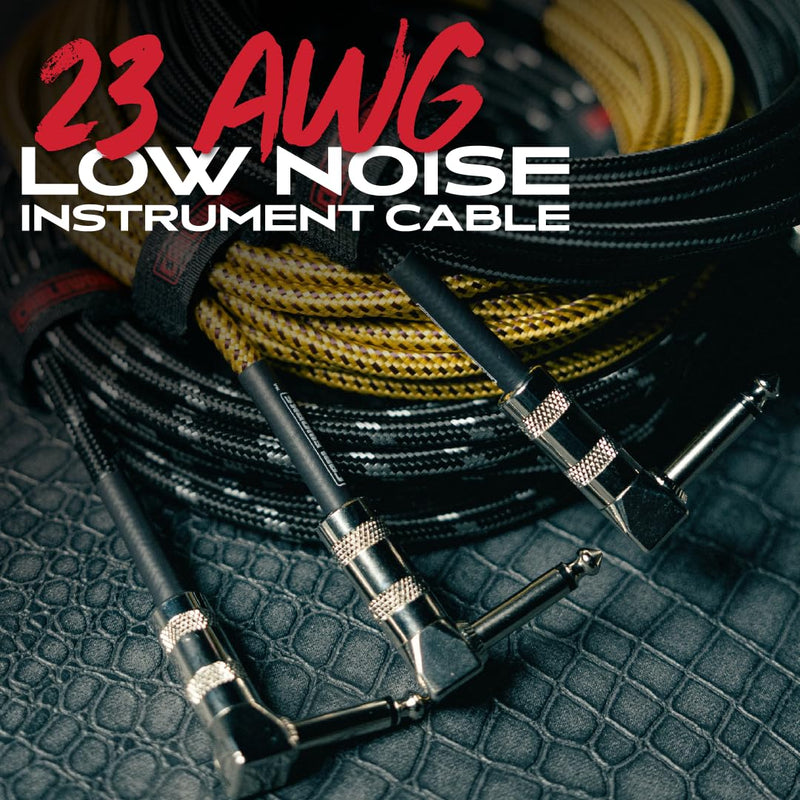 by Gator Cases Backline Series 20 Ft Braided Guitar Instrument Cable, Straight to Right Angle, Black/Grey (GCWB-INS-20RABG) Black / Grey 20 ft.