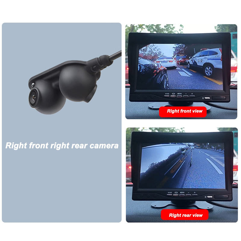 Blind Spot Mirrors Car Door Side View Blind Spot Camera Night Vision IP68 for Truck RV Van Trailer Emergency Vehicle(Right) Right