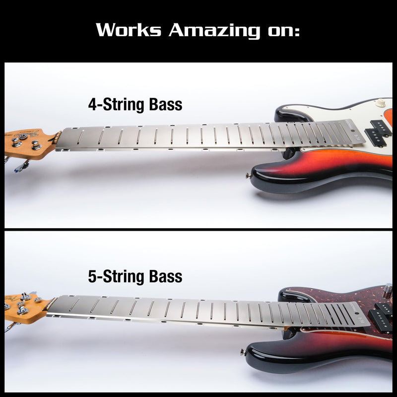 MusicNomad Fret Shield™ - Total Fretboard Protector Guard Tool for Fret Polishing on 4 and 5 String Bass Guitars with 34” Fret Scale (MN805)