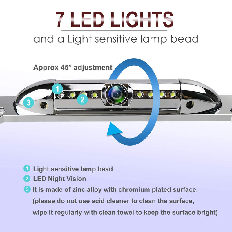 JPP License Plate Camera, Universal Car Rear View Camera with LED Night Vision, 170 Wide View Angle, Waterproof, Long Service Life for Vehicles Truck Van SUV