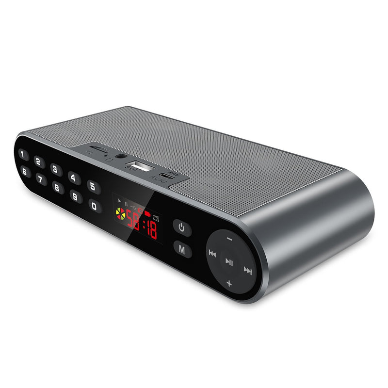 Antimi Bluetooth/FM Radio/MP3 Player Portable Wireless Speaker (Black) Silver black