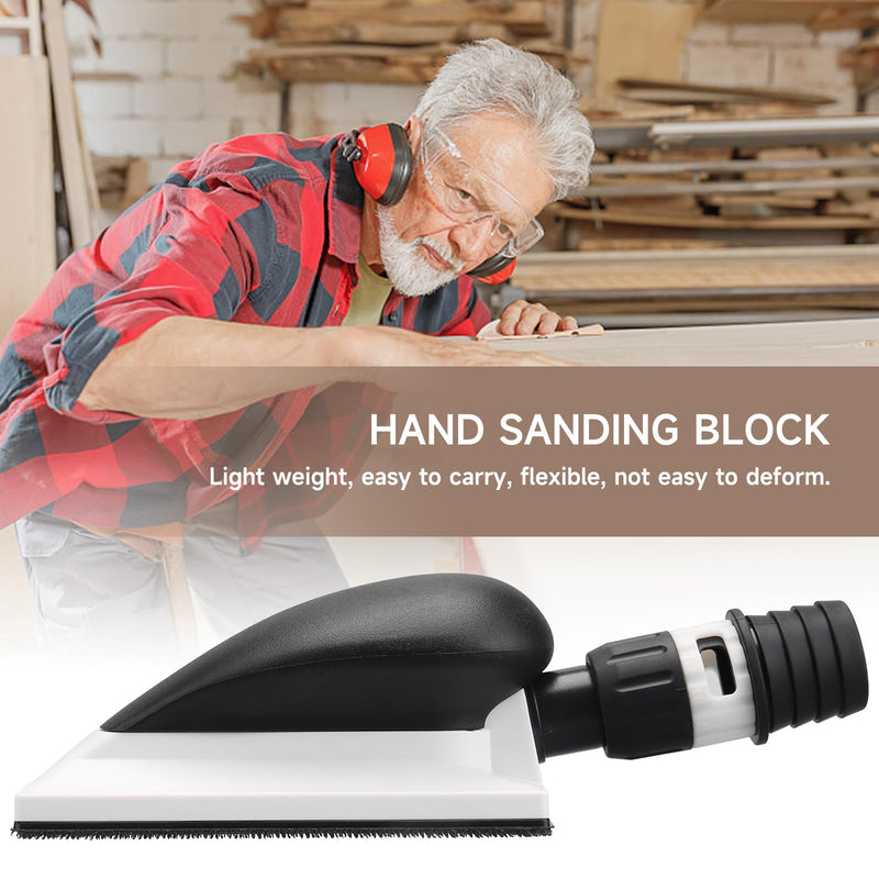 Shineboc Sanding Block Handy with Grip and Suction for 70x125mm Sanding Strips, for Hand Sanding Filler Plaster Wood Dust-Free Sanding, Comes with 5 PCS of Mesh Sanding Sheets