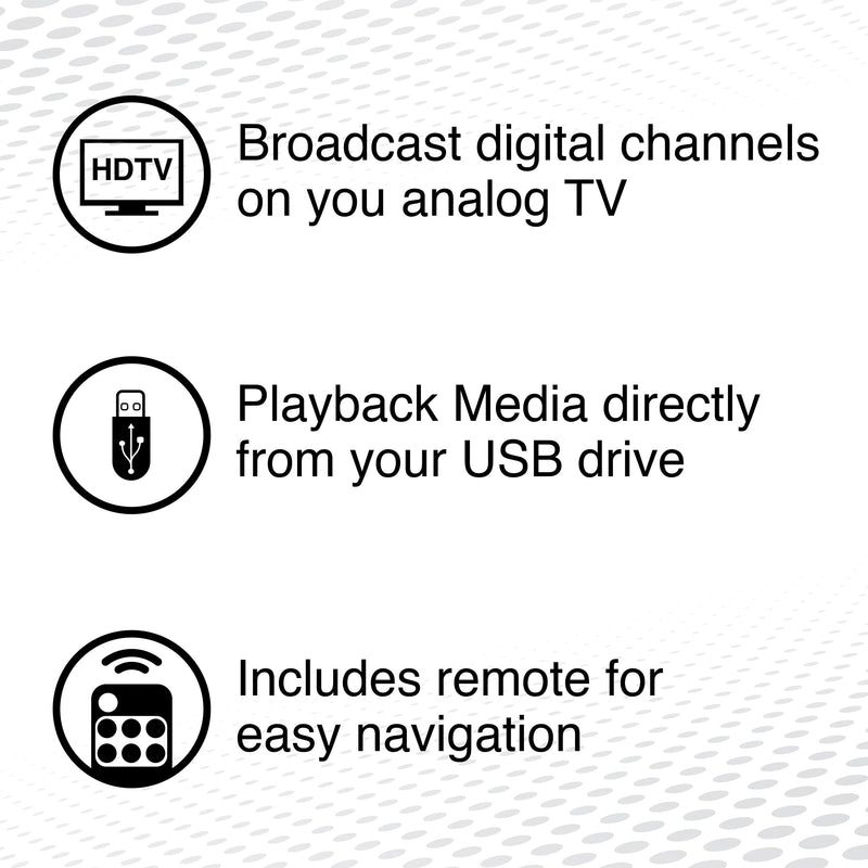 [AUSTRALIA] - QFX CV-103 Digital Converter Box W Ul Adapter, for RF in (Antenna), RF Out, HD Out, and Video Out, USB Recording, Sleep Timer Feature, Black 