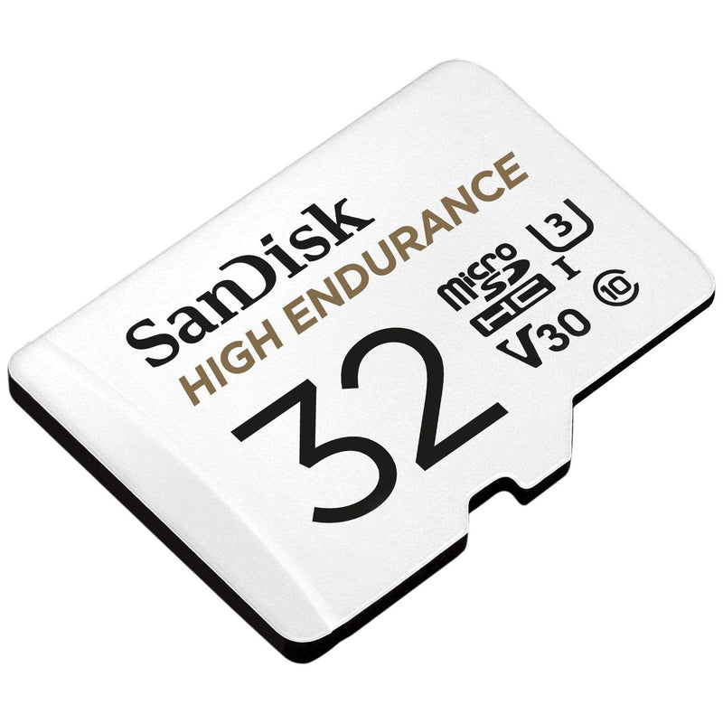 SANDISK 32GB High Endurance Video microSDHC Card with Adapter for dash cam and home monitoring systems - C10, U3, V30, 4K UHD, Micro SD Card - SDSQQNR-032G-GN6IA 32 GB
