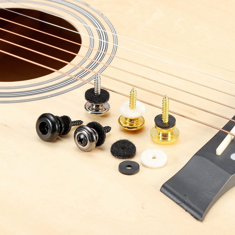MECCANIXITY Guitar Strap Button Felt Washer Lock Strap Block Guitar White Gasket, for Guitar Strap Button, Pack of 10
