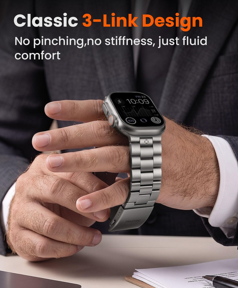 No Tool Need Titanium Band for Apple Watch Ultra 3/2/1 49mm | Durable DLC Coating,Anti-Scratch,Hypoallergenic 26mm Metal Band for Men,Secure Folding Clasp for Series 11/10 46mm Titanium