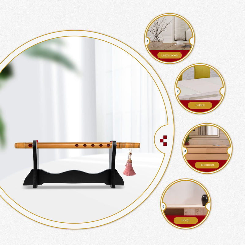 Stand Desktop Stand Flute Display Stand Flute Display Holder Display Stand Flute Storage Rack Felt Padded Holder Flute Stand Black 37x16.5cm