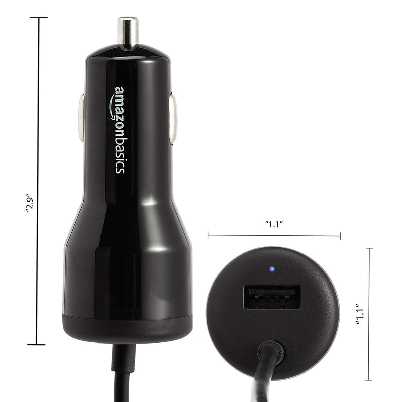 Amazon Basics 30W Fast Car Charger, 1 USB-C (18W) Cable with PD, 1 USB-A (12W) Port, Apple MFi Certified, for Phones (iPhone 16/15/14/13/12/11/X, Samsung, and More), Black (Pack of 2) With Cable Car Charger (18W) 18W (Pack of 2)