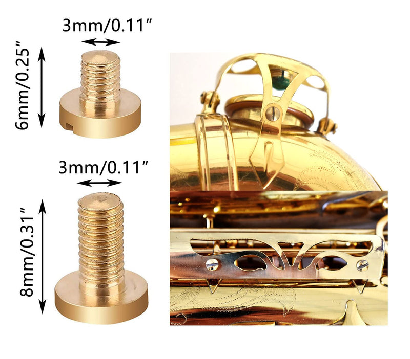 Sax Saxophone Repair Screw 3mm 1/8 inch Durable Alto Sax Repair Maintenance Kit Woodwinds Instruments Repair Accessories 10 Large 10 Small