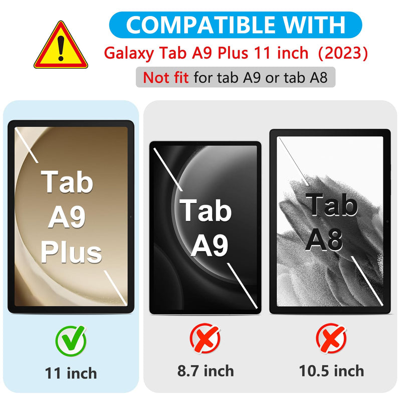 SPARIN 3 Pack Screen Protector for Samsung Galaxy Tab A9 Plus 11 Inch 2023, Tempered Glass Tablet Screen Protector for Galaxy Tab A9+ 5G (SM-X210/X216/X218), Case Friendly, Anti Scratch Galaxy Tab A9 Plus 11"