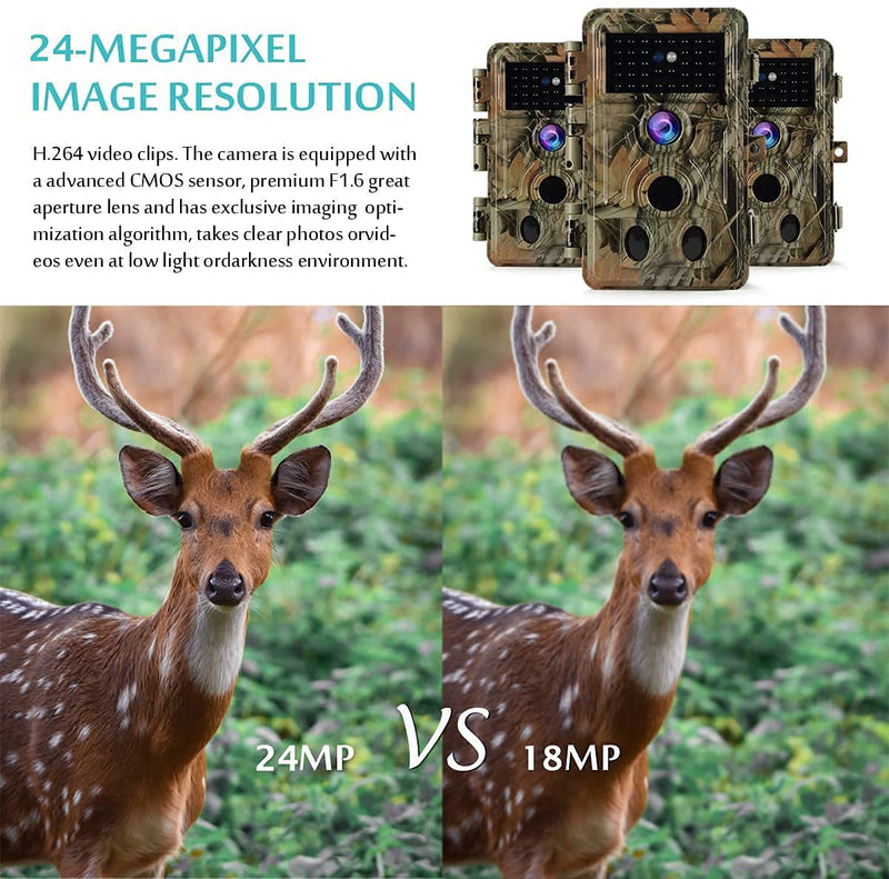 BLAZEVIDEO 32MP 1296P Game & Trail Camera 90ft Night Vision Motion Activated Waterproof Farm & Ranch Field Camera for Outdoor Deer Hunting Tracking & Backyard Surveillance Red-1