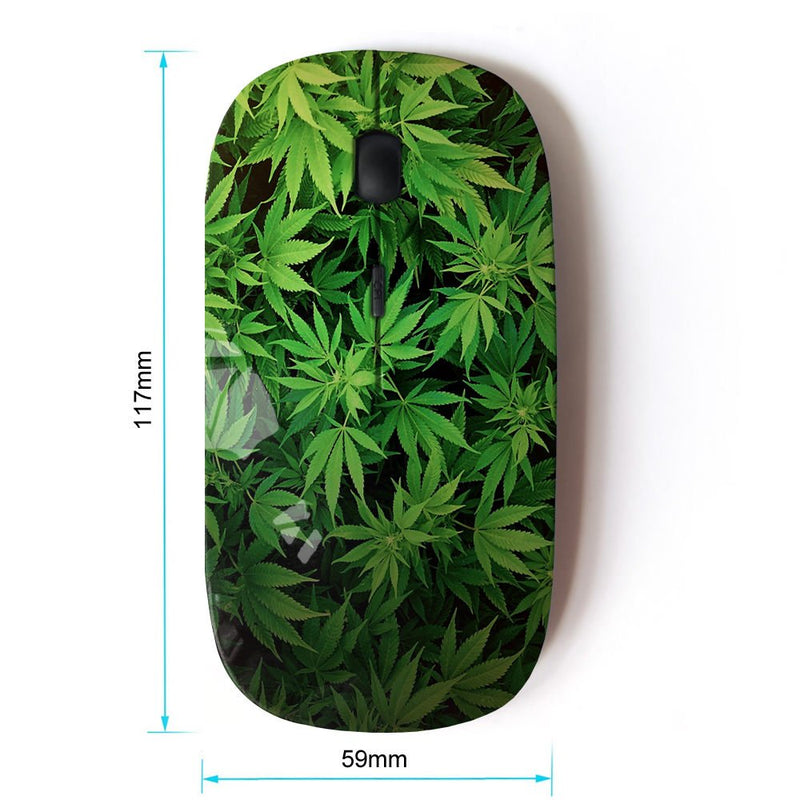 Graphic4You Marijuana Cannabis Weed Hemp Leaf Smoker Design Ergonomic Wireless Mouse with Nano Receiver Design #1