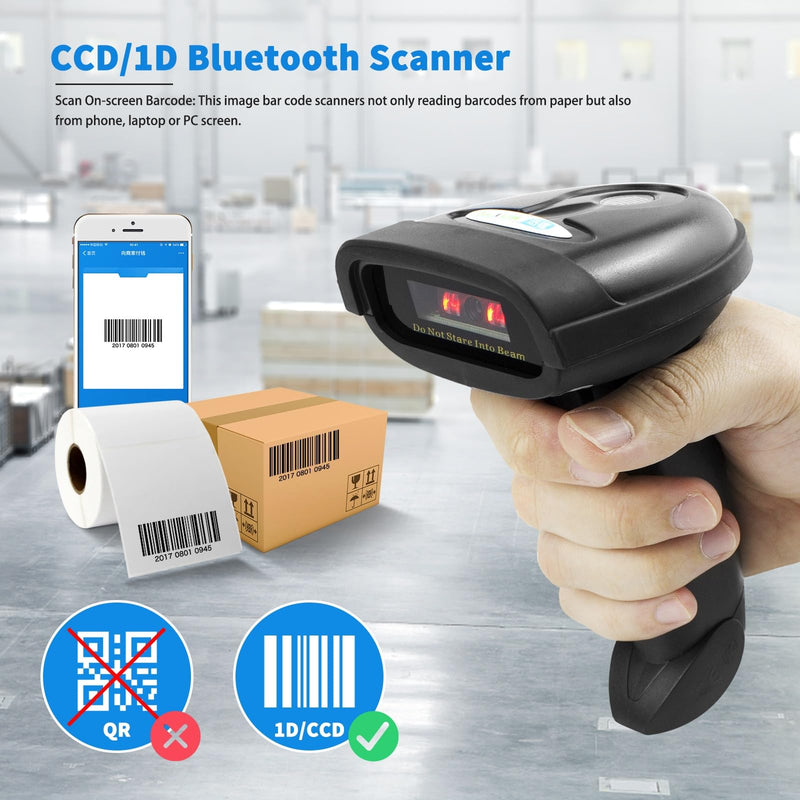 [AUSTRALIA] - NETUM Bluetooth Barcode Scanner, Compatible with 2.4G Wireless & Bluetooth Function & Wired Connection, Connect Smart Phone, Tablet, PC, CCD Bar Code Reader Work with Windows, Mac,Android (NT-1228BC) NT-1228BC 