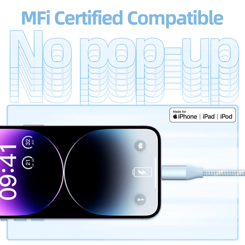 [AUSTRALIA] - USB C to Lightning Cable 3 Pack 6FT Apple MFi Certified iPhone Charger Fast Charging Type c to Lightning Cable iPhone Fast Charger for iPhone 14 13 12 11 Pro Max Xr Xs 8 and More 