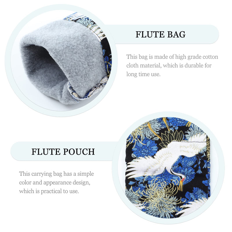 Flute Accessory Flute Case Cloth Flute Bag Flute Storage Pouch Folk Style Flute Bag Flute Woven Bag Musical Instruments Storage Container (Blue) Bag Flute