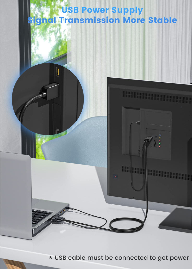 FOINNEX VGA to HDMI Adapter Cable, 33FT/10M, 1080P for Old PC to New Monitor/TV