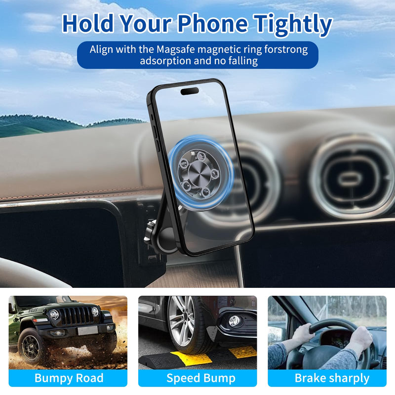Car Phone Holder for 2023-2025 Mercedes Benz GLC /2022-2025 Mercedes Benz C-Class Accessories 12.3-inch Screen，Car Mount，[Strongest Magnets] 360° Rotation，Compatible for All Cell Phones for 23-25 GLC & 22-25 C-Class(12.3-Inch only)