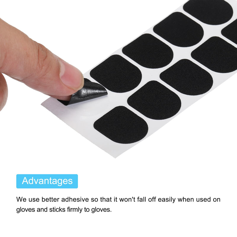 MECCANIXITY Gloves Touch Screen Sticker Ultra High Sensitivity Flexible Carbon Fiber Ultra Thin Stickers Black for Gloves, Pack of 40