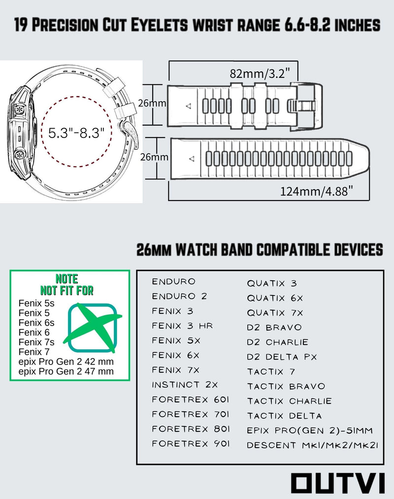 26mm watch band for garmin fenix 5x 6x 7x 8 51mm Epix Pro Gen 2 51mm Enduro