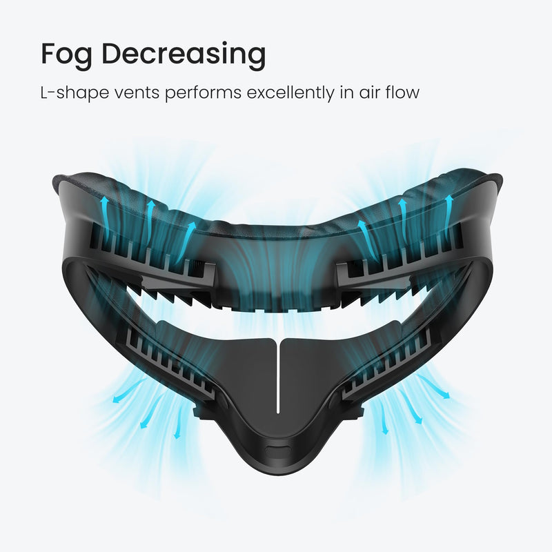 KIWI design Comfort Face Cushion Pad Compatible with Quest 2 Accessories, Breathable Facial Interface and Glasses Spacer