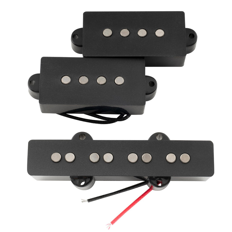 [AUSTRALIA] - Artec POA4-JOA4 Alnico 5 Vintage Tone PJ Bass Pickups Neck Bridge Pickups Set for 4-String Precision Jazz Bass Electric Bass, Black 