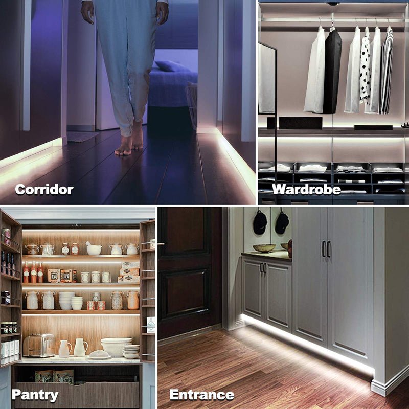 [AUSTRALIA] - MY BEAUTY LIGHT Motion Activated LED Strip Lights, 16.4ft LED Light Strip with Day or Night 2 Lighting Modes, 3 Timing Off Modes, Bright White 12v Plug-in LED Rope Lights for Under Cabinet, Kitchen 