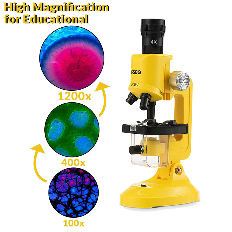 [AUSTRALIA] - Little World Microscope for Kids, 100x 400x and 1200x Science Kits for Kids Age 5-7 Age 8-12, Microscope Beginner Kit with LED, Learning Resources Toys, Science Experiment STEM Kits for Boys Girls 