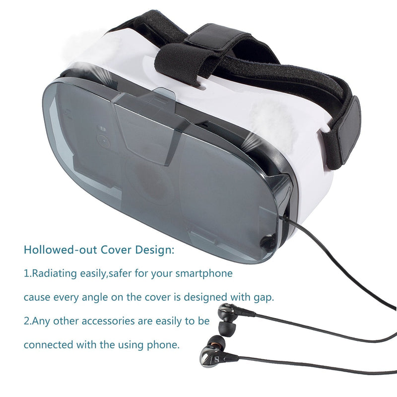 SARLAR 3D VR Headset, Virtual Reality Goggles Movies Video Games Viewer for iOS, Android, Microsoft & PC Phones Series Within 4.0-6.5 Inch