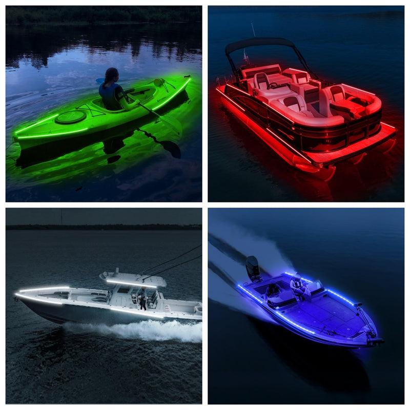 [AUSTRALIA] - Boat Marine Submersible Led Strip Lights, 4 Pcs 20 Inches 12V Super Bright Boat Interior Lights, IP68 Waterproof Marine Led Strip Lights Night Fishing Lights for Boats, Kayak (Red) Red/20'' 