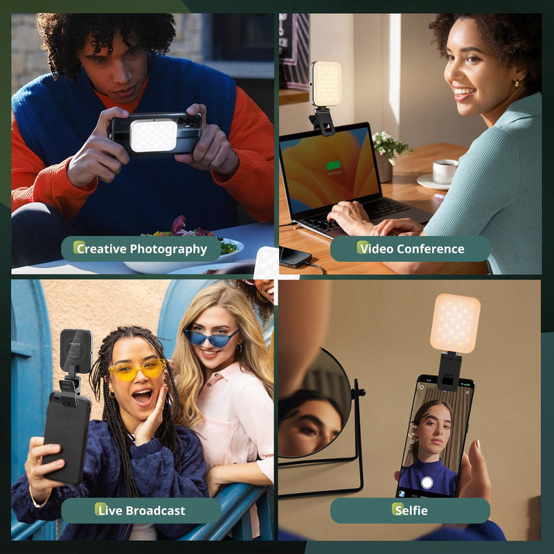 Sensyne Magnetic Selfie Light, LED Fill Light Compatible with Magsafe, iPhone, Android, iPad, Laptop, for Selfies/Photography/TikTok/Zoom Calls/Video Conference Magnetic Clip Light