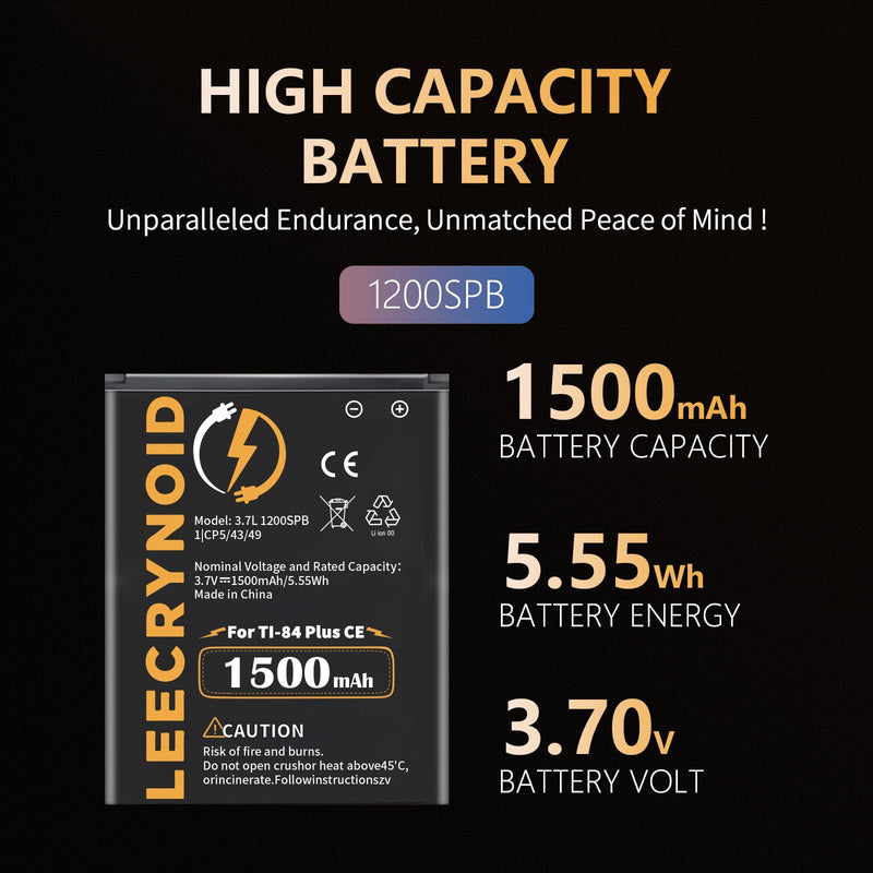 TI-84 Plus CE Battery,2025 New Upgrade High Capacity Battery-Compatible with Texas Instruments TI-84 Plus CE,TI Nspire CX、TI Nspire CX II,TI Nspire CX CAS,TI Nspire CX II CAS