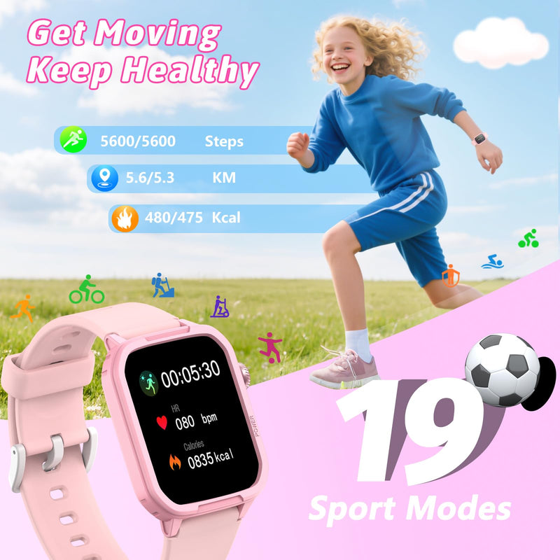 Kids Smart Watch 2-Pack: Gaming Watch & Sports Watch, 1.83" + 1.5”HD Screen, Heart Rate/Sleep Monitor, Pedometer, Alarm, IP68 Waterproof, Gift for Boys Girls 6-16