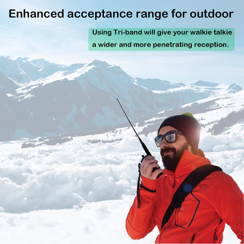 Radtel Tri-Band Flex Antenna RHD-771S 144//220/430Mhz 35cm/13.7inch SMA Female Foldable Soft Antenna Compatible with Baofeng/Kenwood/Radtel RT-900 RT-470X RT-890 RT-730 RT-4D Radios