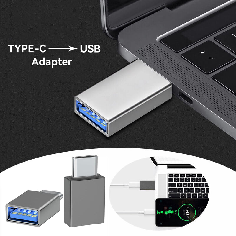 [AUSTRALIA] - Welldiea USB C to USB Adapter 4 Pack, Type C Male to USB 3.0 Female OTG Converter,Thunderbolt 4/3 to USB Adapter for iPhone 15 Pro Max Plus,MacBook Pro Air,Samsung Galaxy,iPad (Black) Black 