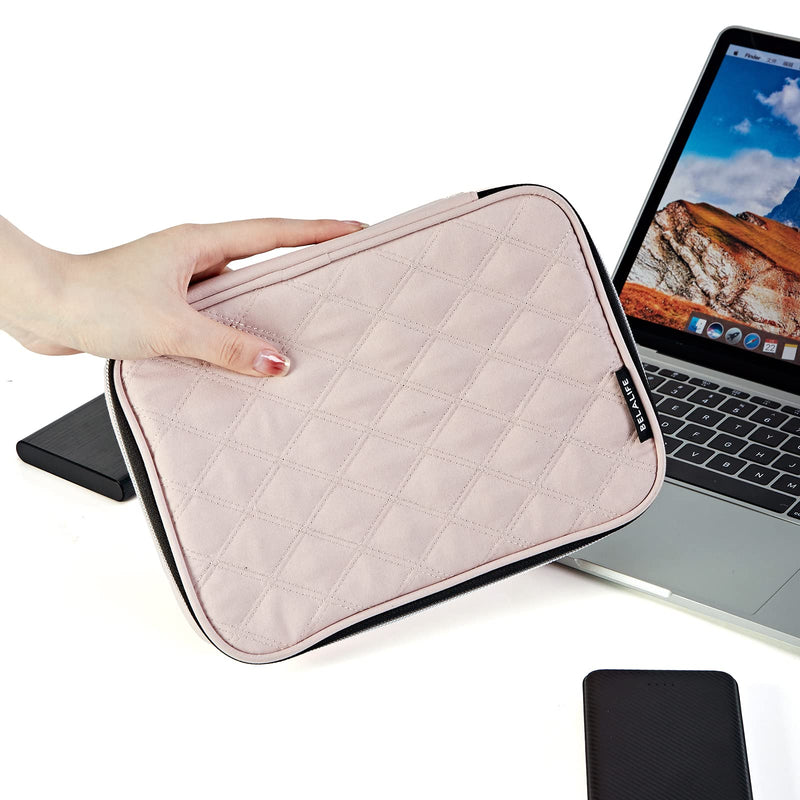 BELALIFE Portable Travel Cable Organizer Bag, Tech Storage Bag for Cord, Charger, Phone, Earphone, Hard Drive, USB, SD Card and Electronic Accessories, Pink Medium