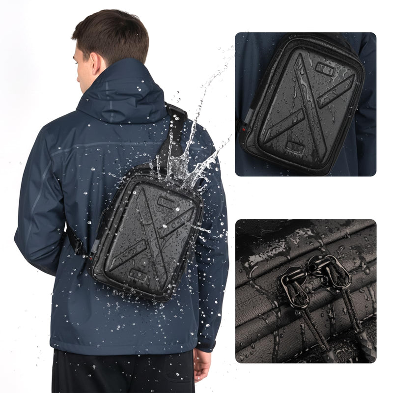 Camera Hard Shell Case Crossbody Camera Sling Bag Small Waterproof Photography Bag for Mirrorless and DSLR Cameras Black