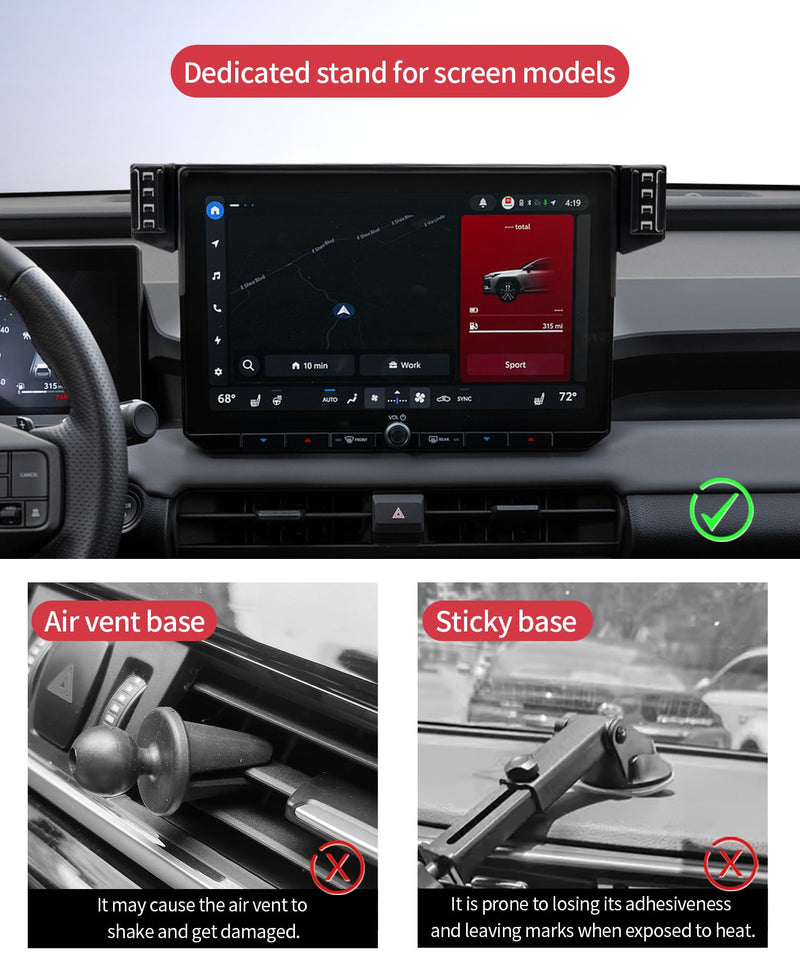 Auto Clamp Car Phone Holder for Toyota RAV4/Hybrid 2026 12.9" Screen Mount | Universal Mechanical Clip Cell phone Mount Accessories Fit iPhone Android,Automobile Cradle GPS Dashboard Navigation Bracket for 2026 RAV4/Hybrid(12.9 inch screen only)