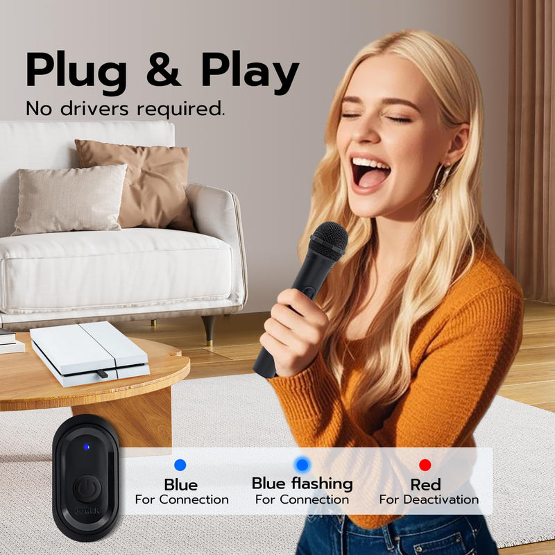 [AUSTRALIA] - Mcbazel Wireless USB Gaming Microphone Compatible with Xbox Series X/S, PS5, Switch OLED, NS Switch/Switch2, PC, PS4, PS3, PS2, Xbox One X/S, Xbox One, Xbox 360, Wii 1 Pack 