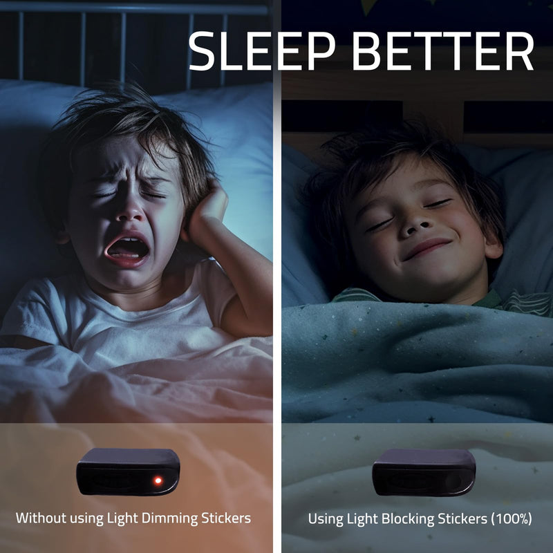 LED Light Blocking Stickers,Light Blackout Stickers,2 Sheets Cover White and Black,Blackout Stickers for Electronic, LED Covers,Block 100% of LED Lights (Cut-100% Blocking White and Black) Cut--100%shading White and Black