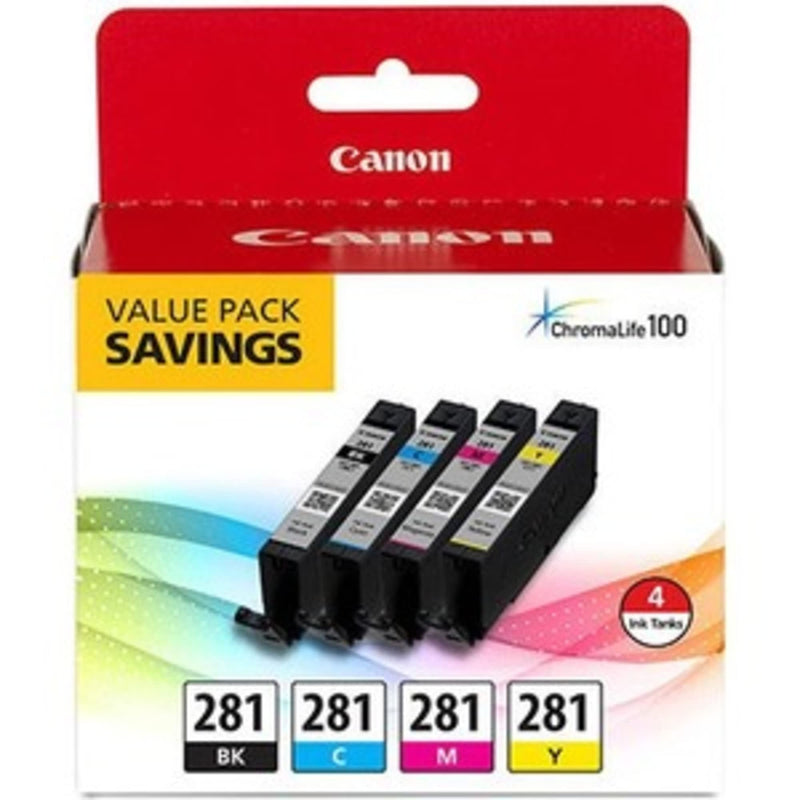 Canon CLI-281 XL BKCMY Four Color Value Pack Compatible to TR8520, TR7520, TS9120 Series,TS8120 Series, TS6120 Series, TS9521C, TS9520, TS8220 Series, TS6220 Series