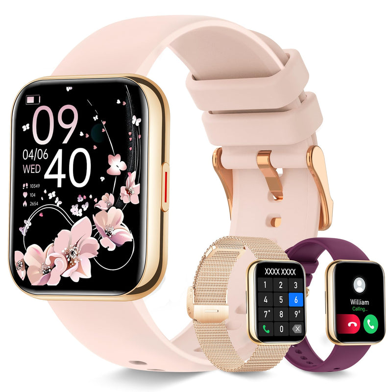 Smart Watch for Women (Answer/Make Call),1.8" Touchscreen Smartwatch with 100+ Sports Modes Heart Rate Sleep Monitor Pedometer AI Voice Control, Activity Fitness Watch for Android iPhone