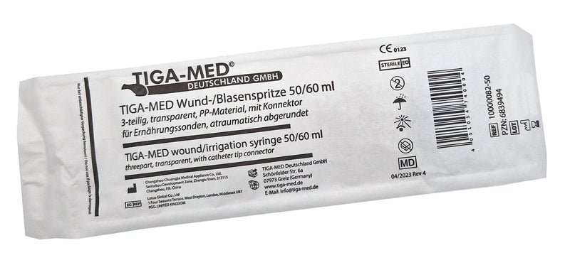 [AUSTRALIA] - 3-Part Syringes Catheter Tip Syringes Set 50/60 ml 10 Original Tiga-Med Quality 