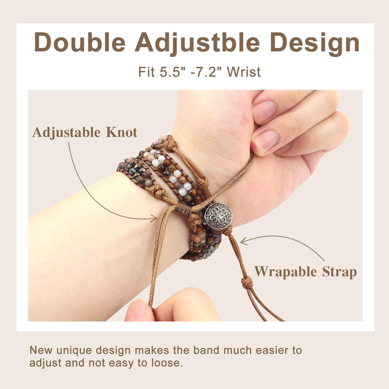 JR.DM Boho Beaded Watch Band Women and Geniuen Leather Band Bundles