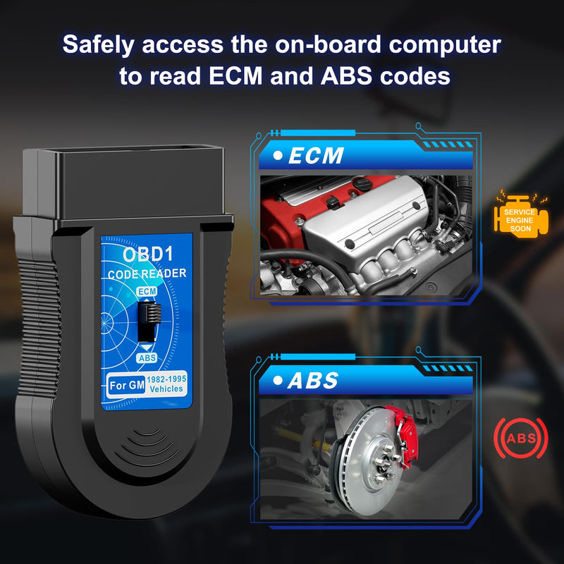 [AUSTRALIA] - JOPLAY OBD1 Scanner and Code Reader ONLY Compatible with GM 1982-1995 Vehicles, ECM ABS Diagnostic Scan Tool with Instructions in English, Spanish, and French (Blue) Blue 