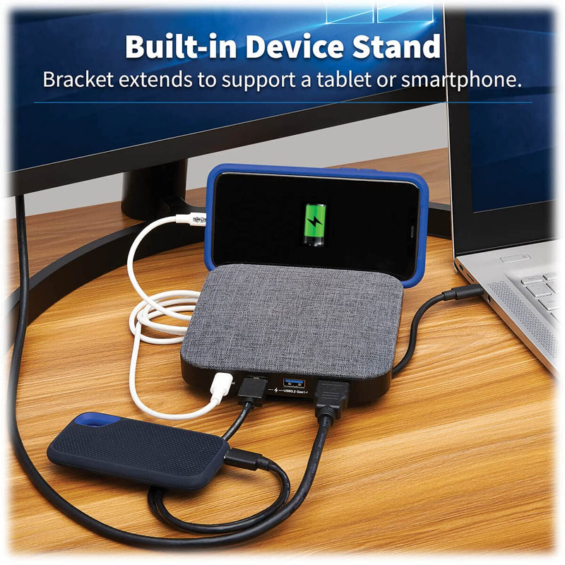 Tripp Lite USB C Dock Single Display 4K HDMI USB-A/USB C Hub 100W Charging (U442-DOCK17-GY)