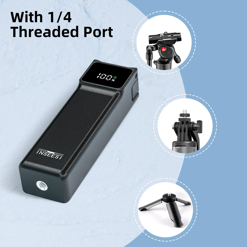 [AUSTRALIA] - Battery Handle Compatible with DJI Osmo Pocket 3 Accessories, with Digital Screen for Pocket 3 Battery Grips for Xtra Muse Built-in 5000mAh Battery Fast Charging and Reserved 1/4”Thread 