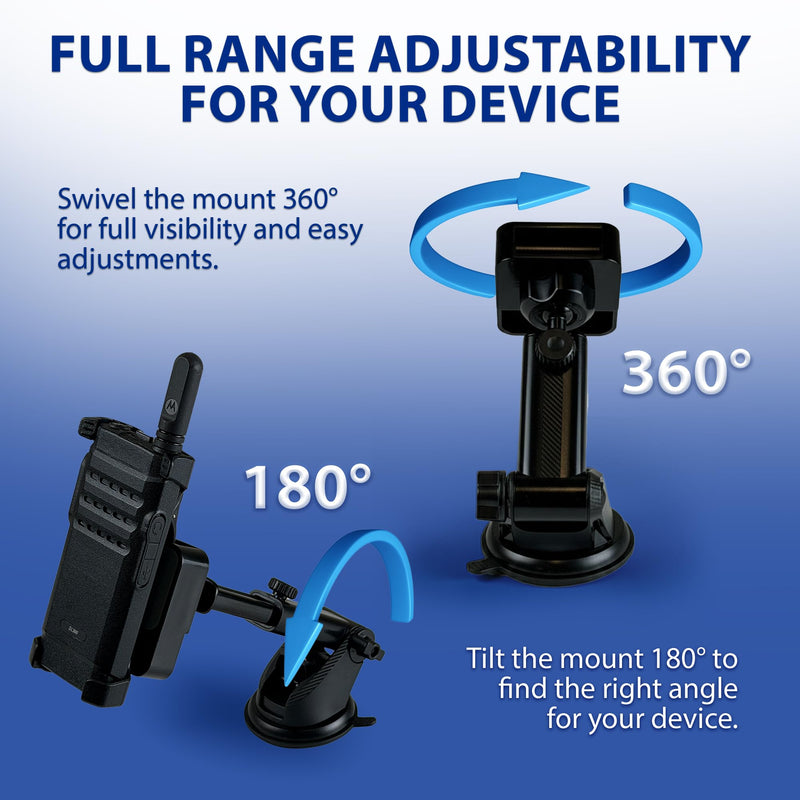 Lido Windshield Dash Mount for Motorola Wave TLK110 TLK100 and SL300 with Mic Holder